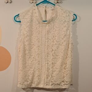 Ardene Elegant Lace Blouse in Cream